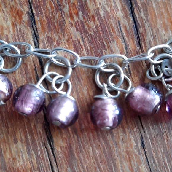 SOFT AMETHYST GLASS BEAD NECKLACE - Picture 6 of 6